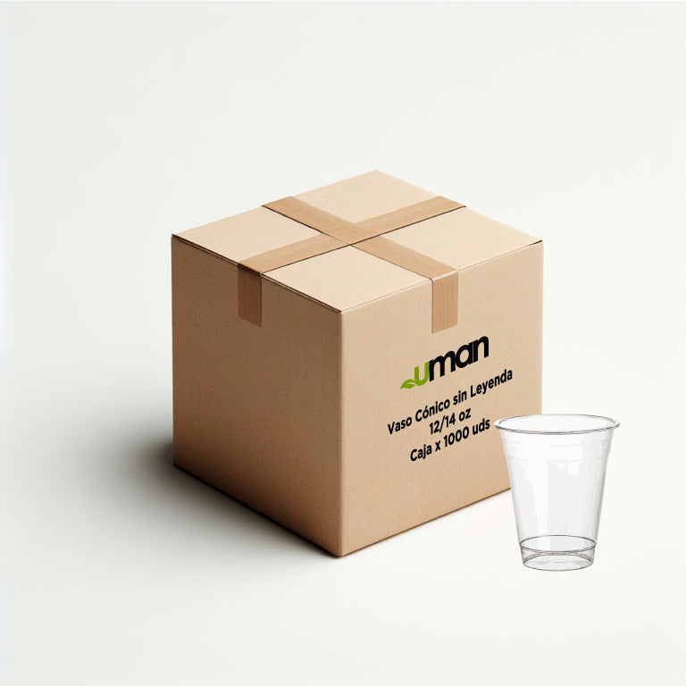 Caja Vaso Cónico 12/14 oz Sin Leyenda (1.000 uds)