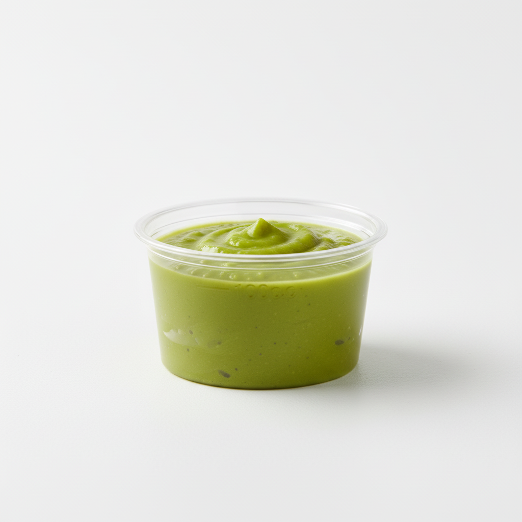 Porcionador transparente 4 oz con salsa guacamole