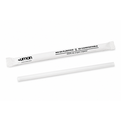 Pitillo PLA Compostable 10mm (250 uds)