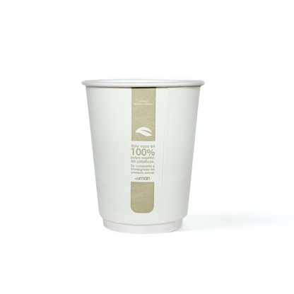 Vaso Papel Doble Pared 9 oz con leyenda (25 uds)