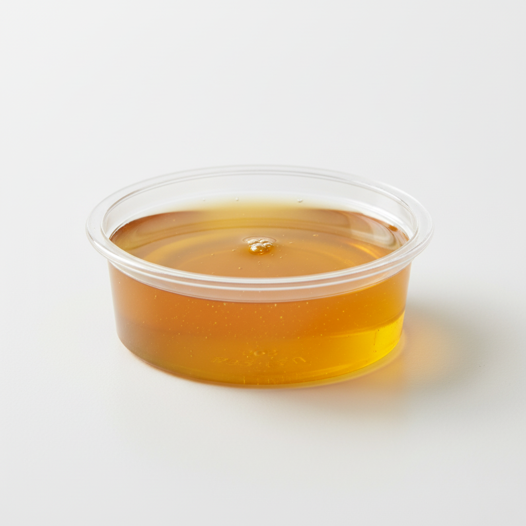 Porcionador transparente 2 oz con miel dorada