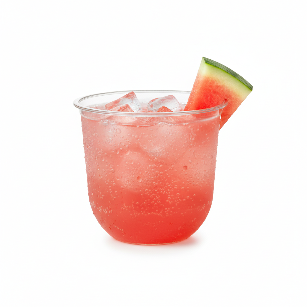 Vaso redondo 12 oz con soda de sandía refrescante