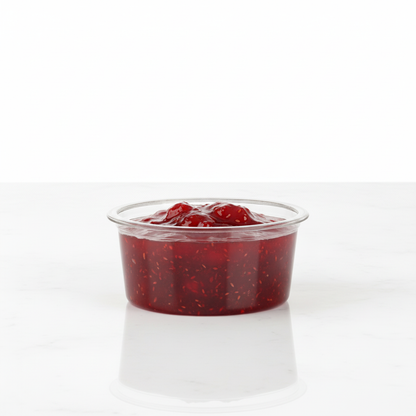 Porcionador transparente 3 oz con mermelada de fresa